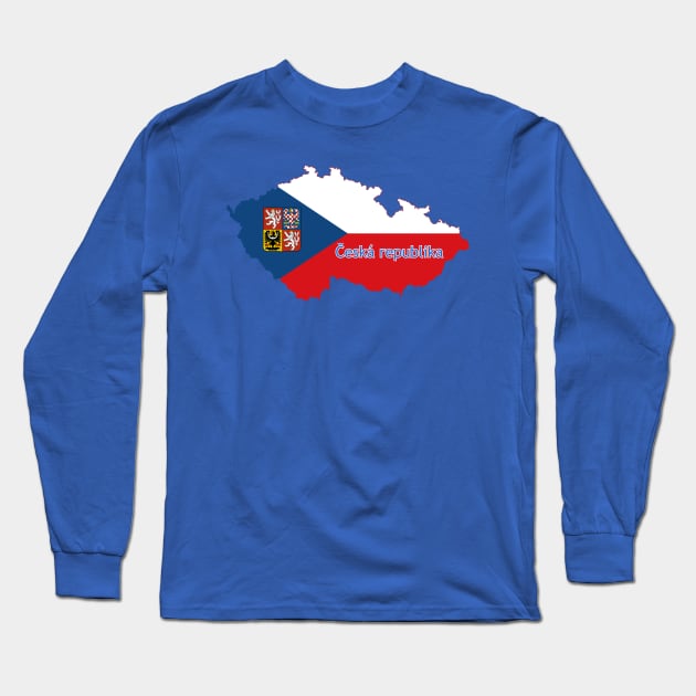 Czech republic flag & map Long Sleeve T-Shirt by Travellers